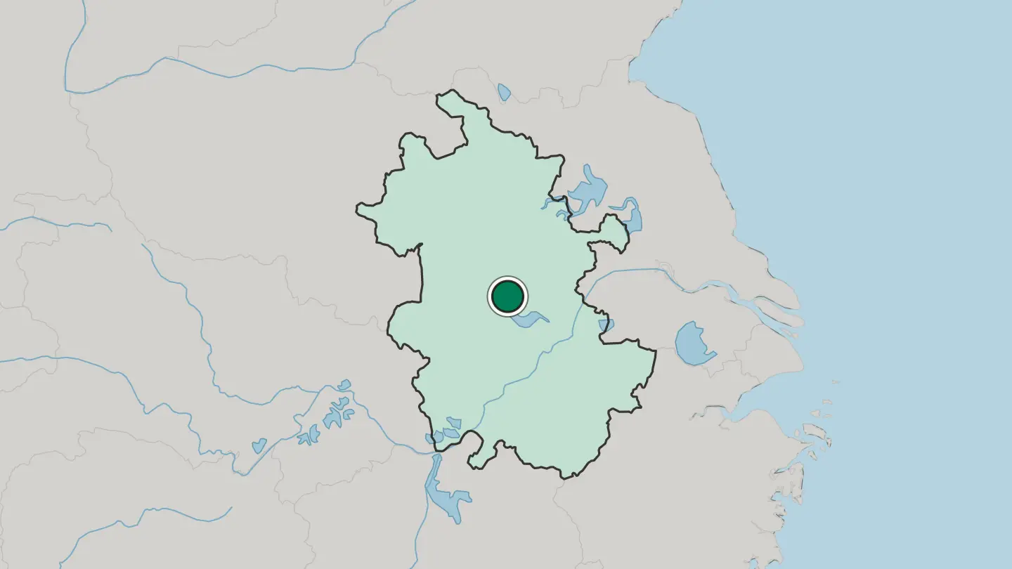 Map of Hefei in China