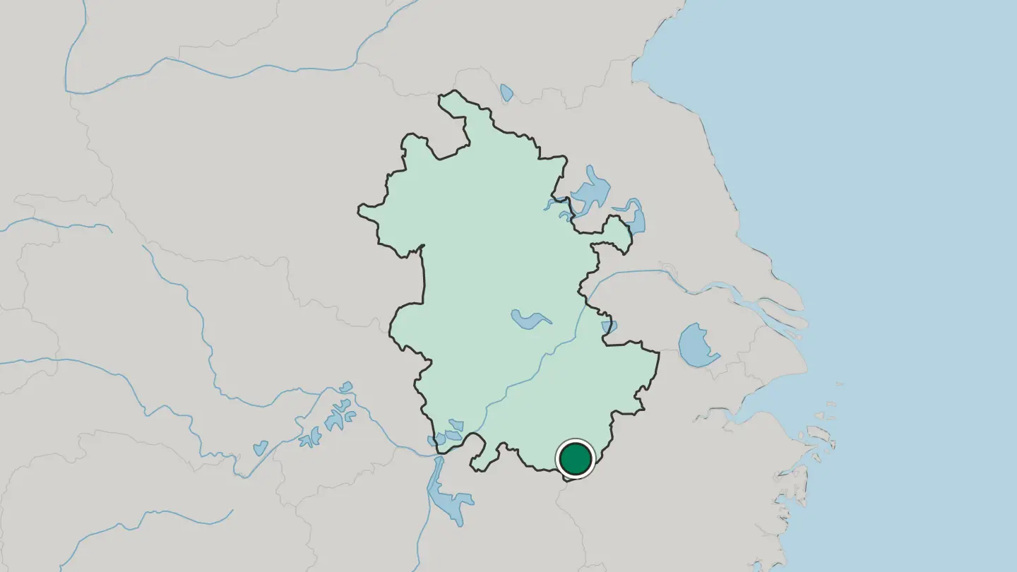 Map of Huangshan in China