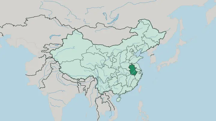 Map of Anhui in China