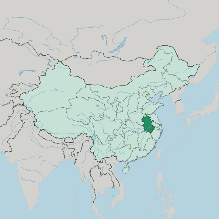Map showing Anhui — In China