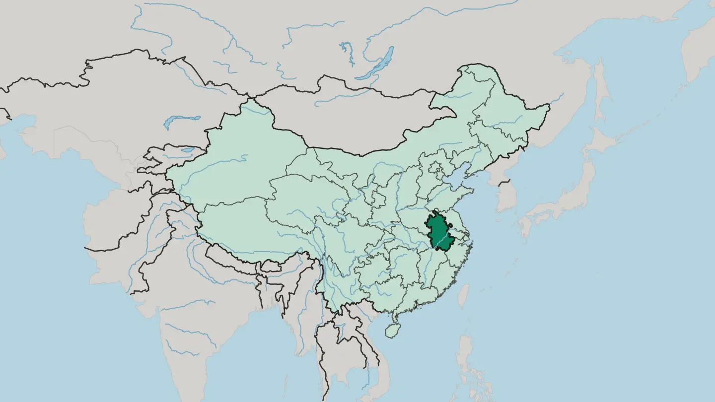 Map of Anhui in China