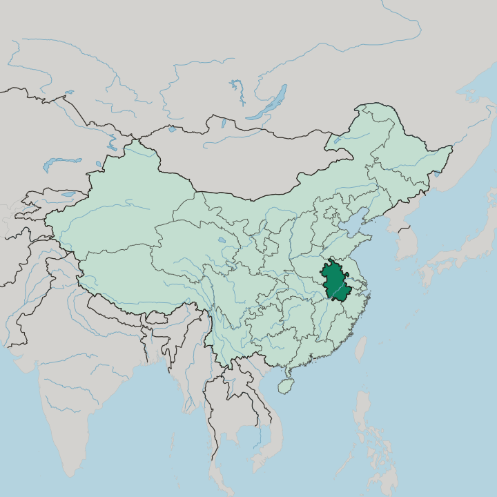 Map showing Anhui — In China