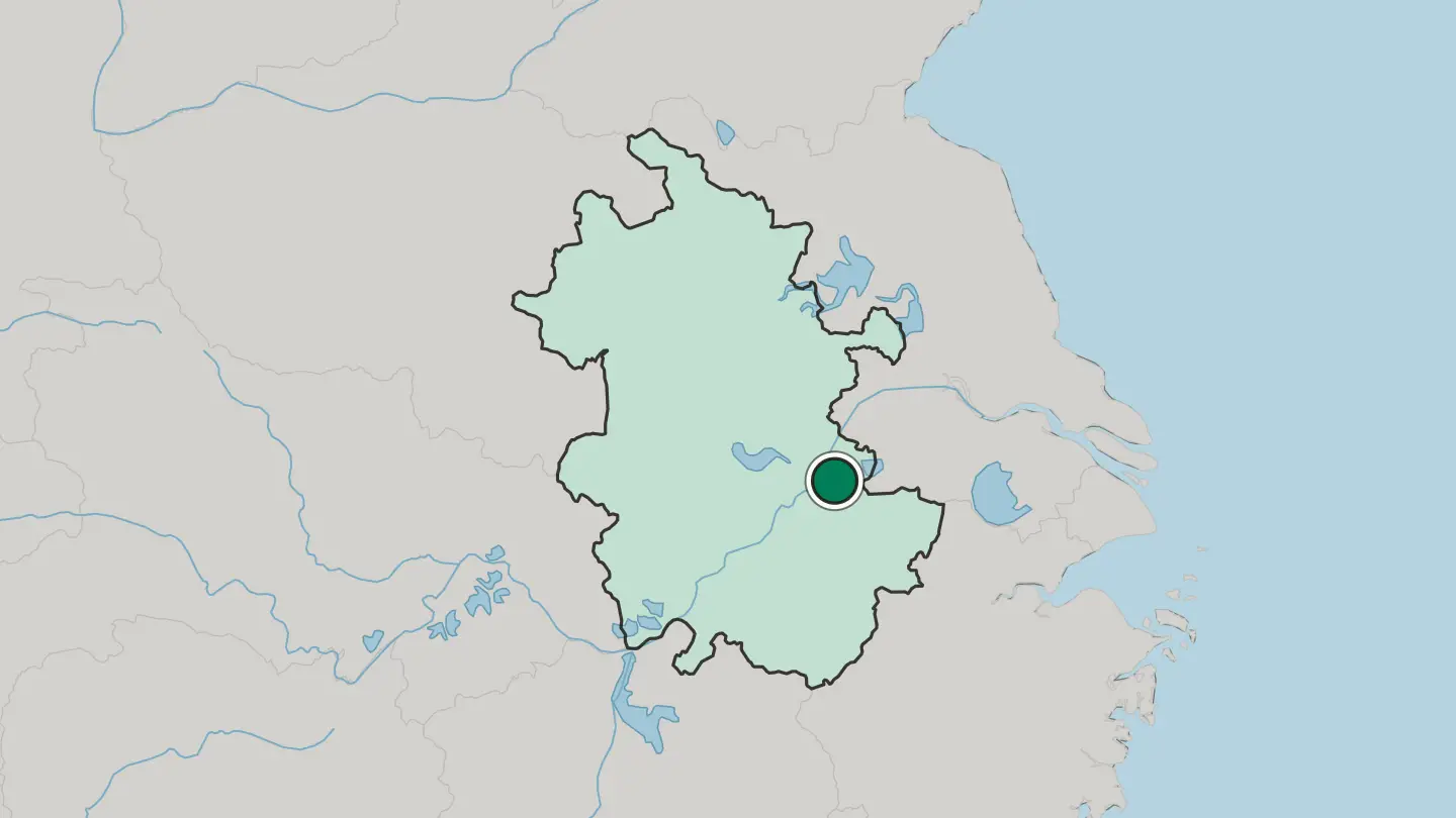 Map of Wuhu in China