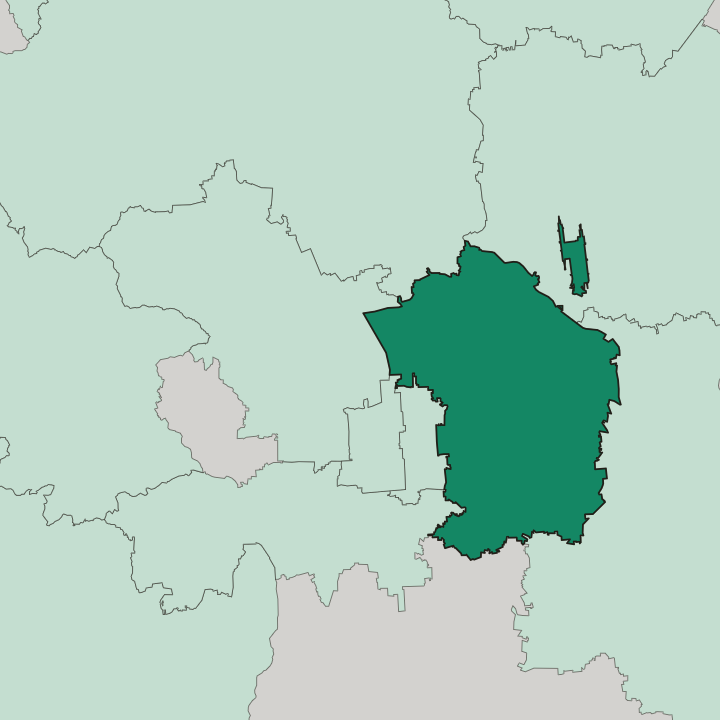 Map showing Chaoyang District — In Beijing