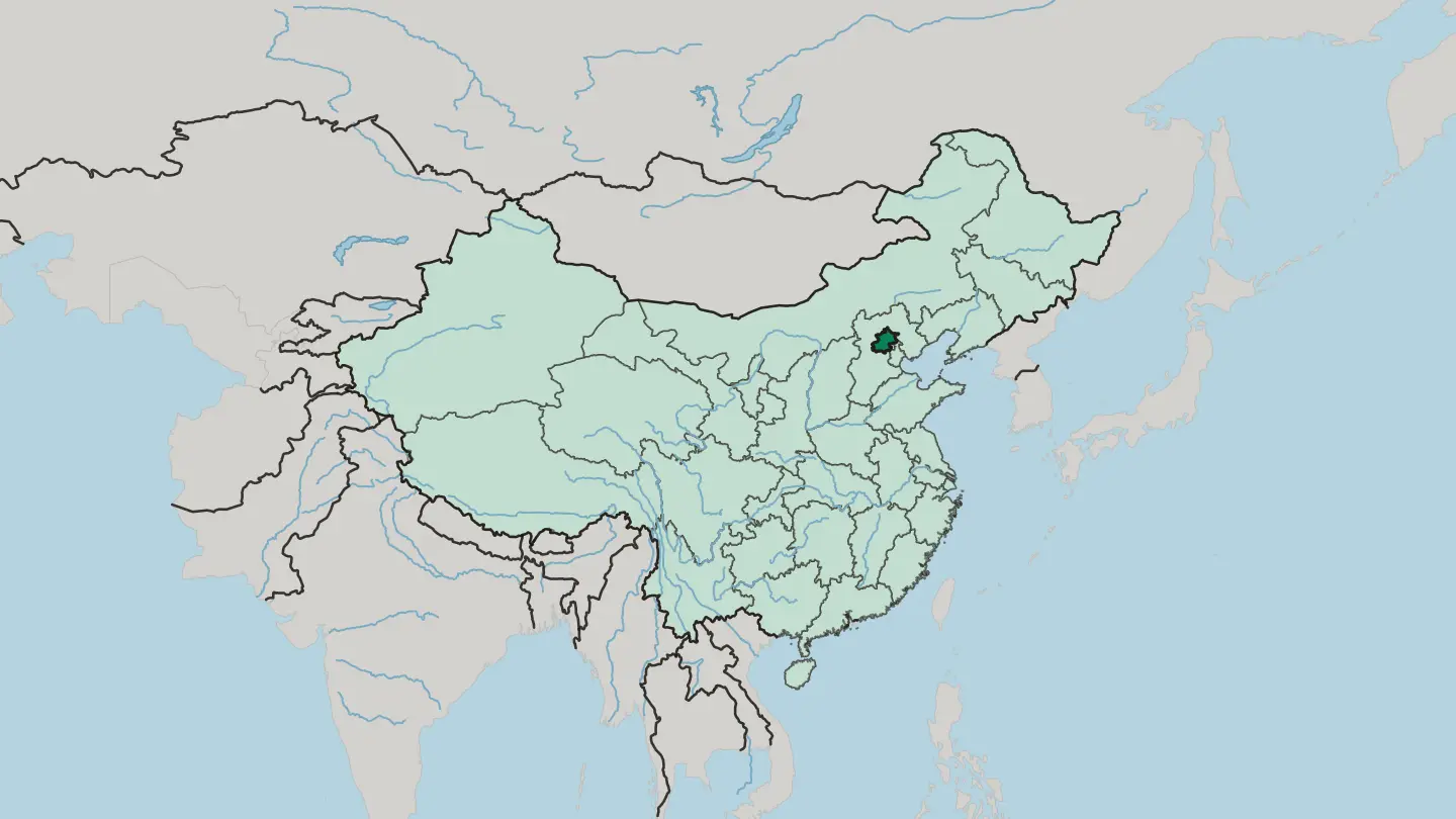 Map of Beijing Shi in China