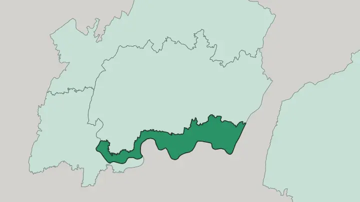 Map of Jiangbei District in Chongqing