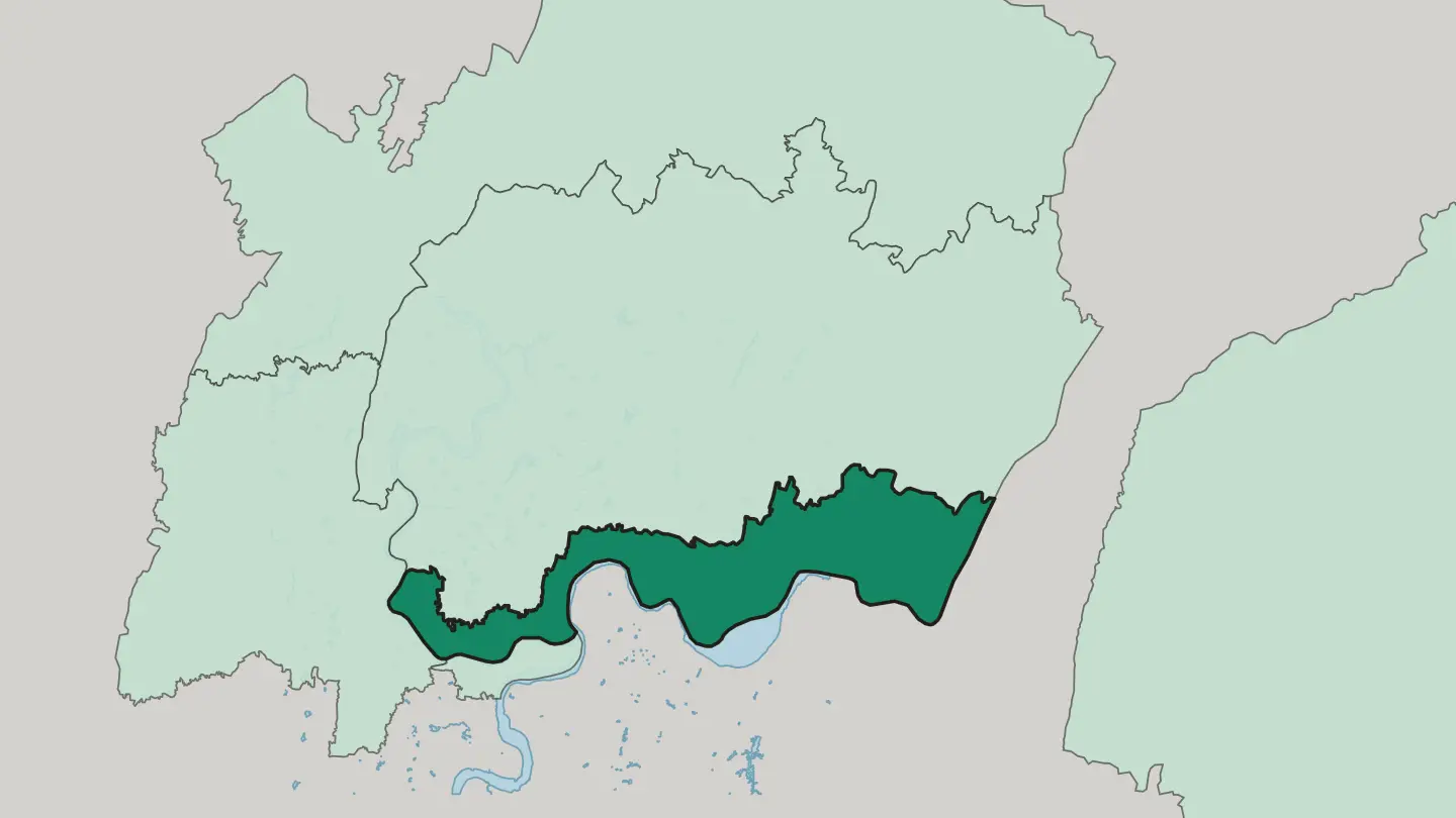 Map of Jiangbei District in Chongqing
