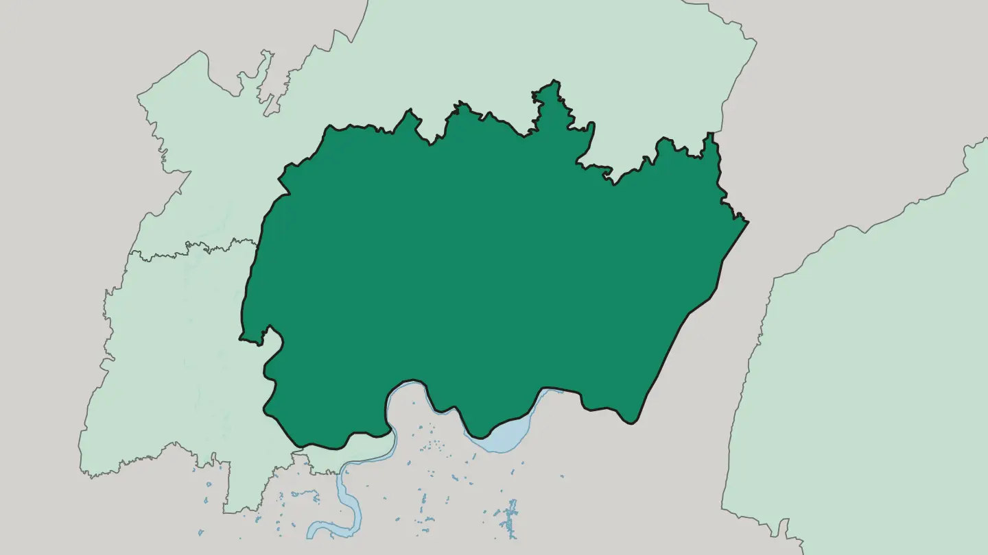 Map of Liangjiang New Area in Chongqing