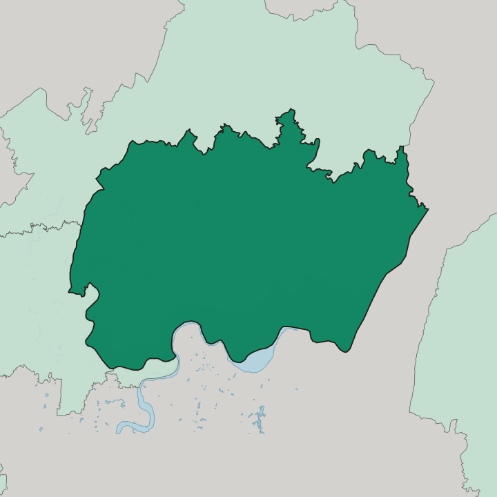 Map showing Liangjiang New Area — In Chongqing