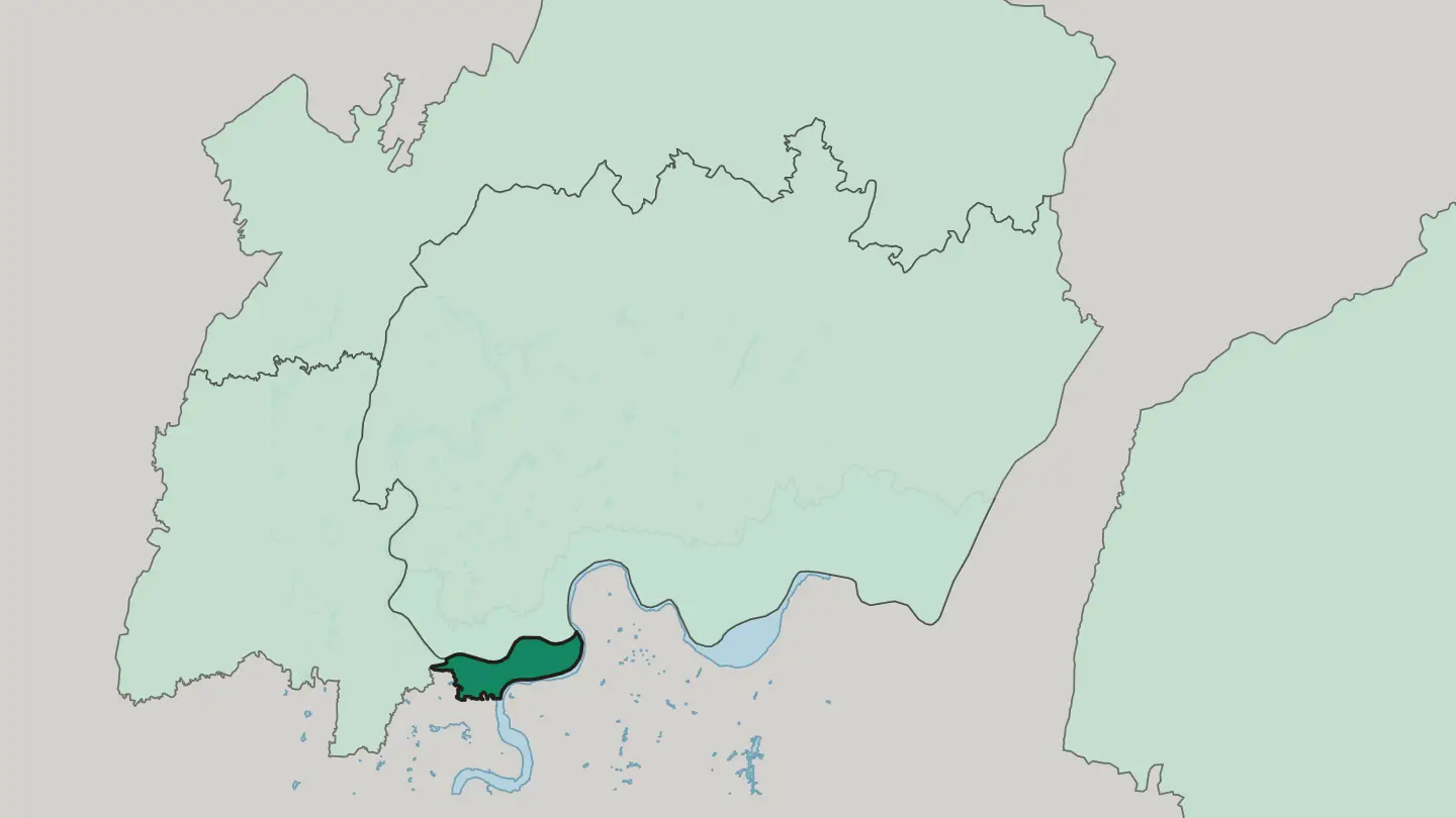 Map of Yuzhong District in Chongqing