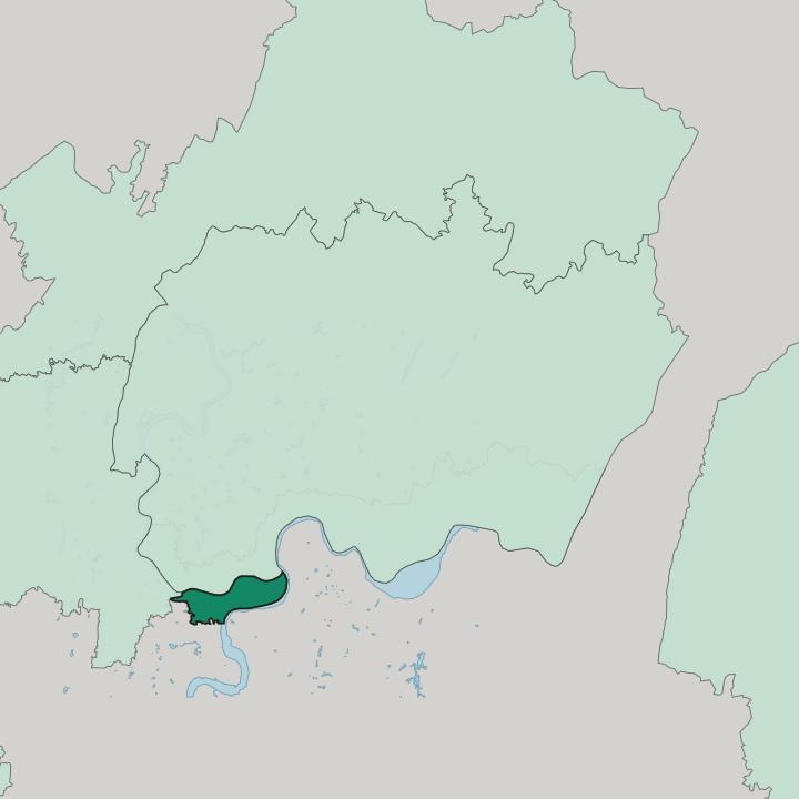 Map showing Yuzhong District — In Chongqing