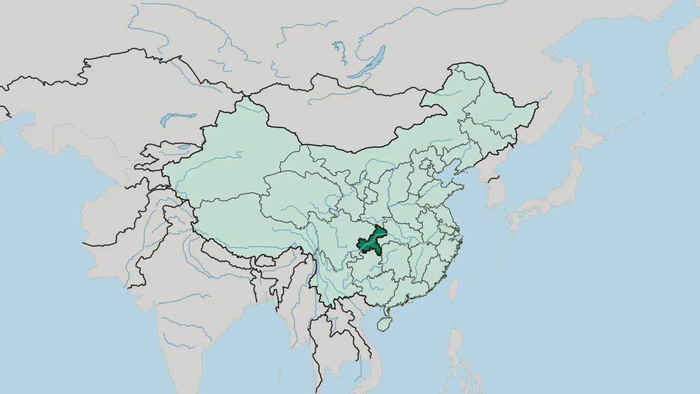 Map of Chongqing Shi in China