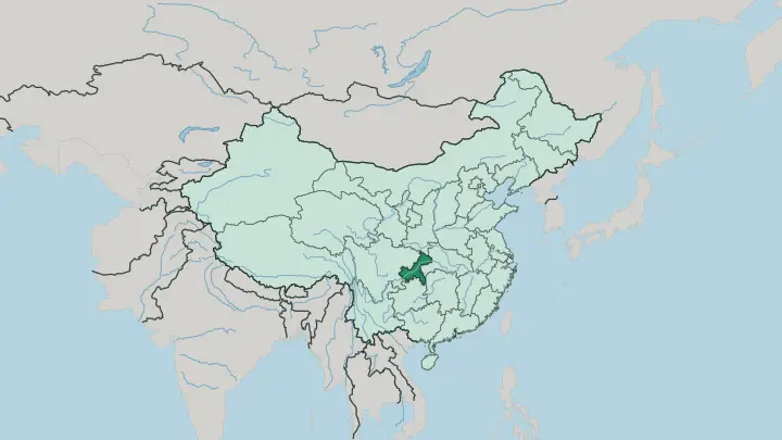 Map of Chongqing Shi in China