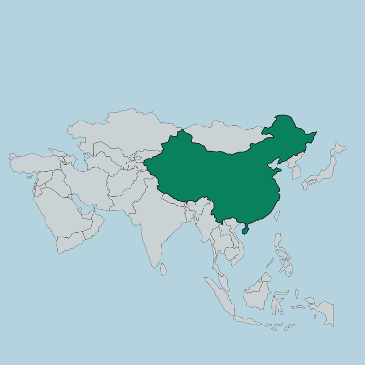 Map showing China — In Asia