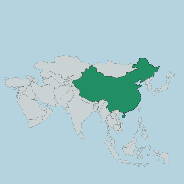 Map showing China — In Asia
