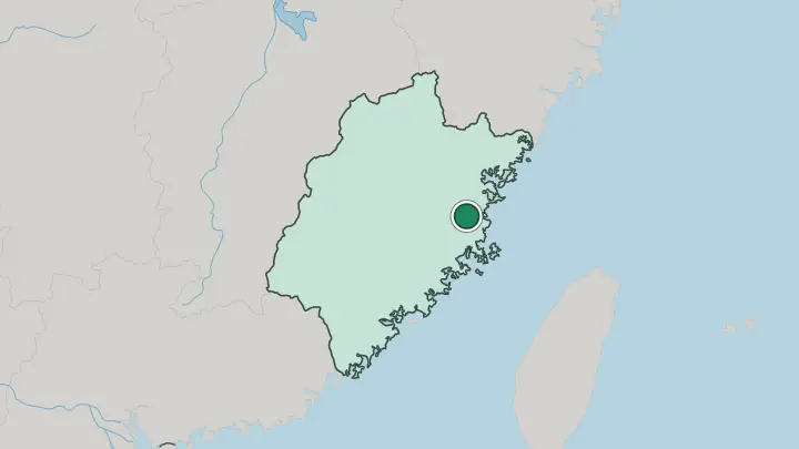 Map of Fuzhou in China
