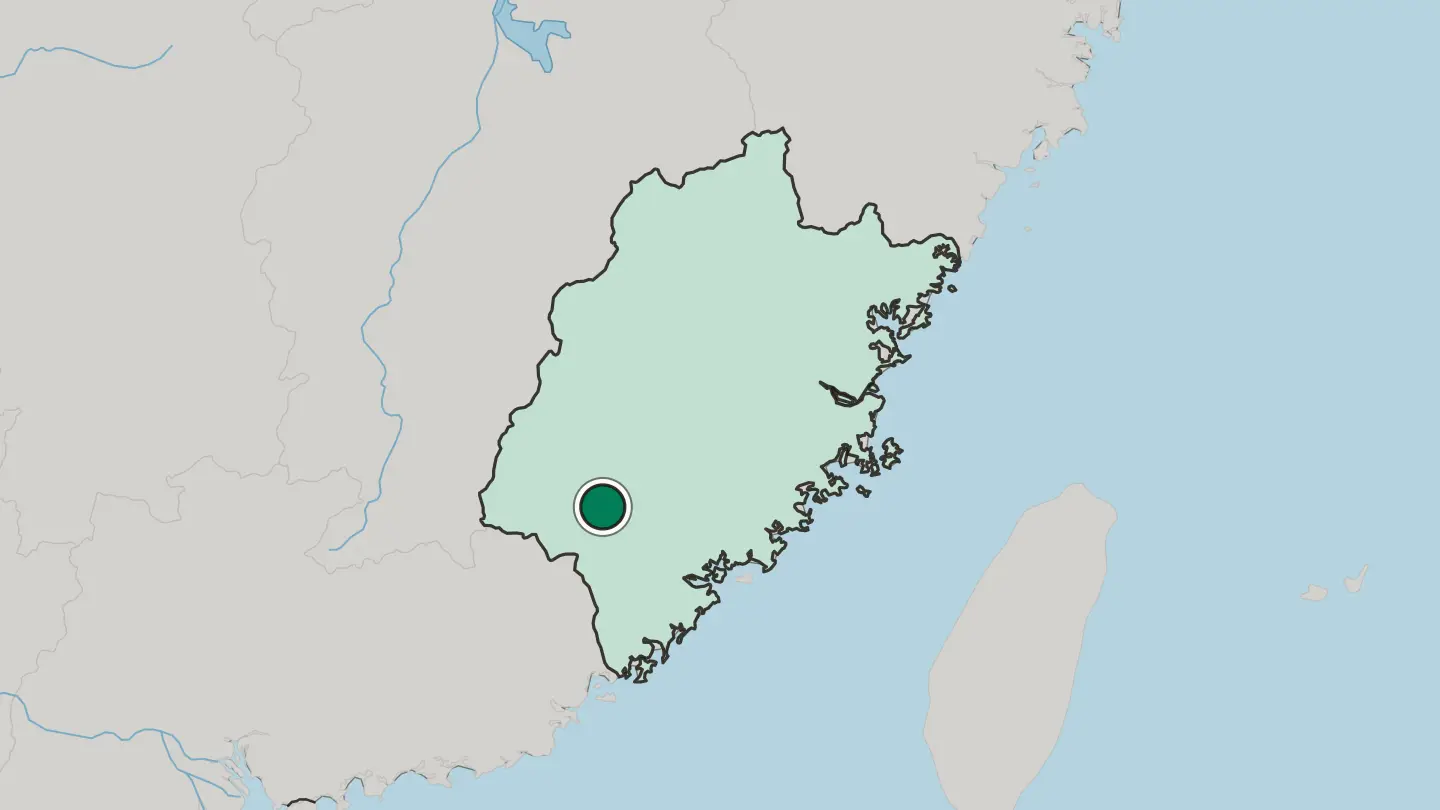Map of Longyan in China