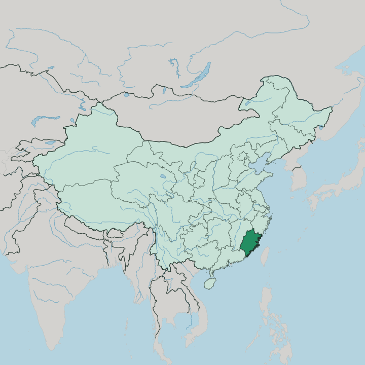 Map showing Fujian — In China