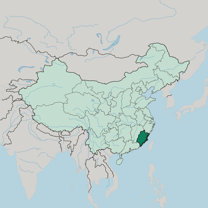 Map showing Fujian — In China