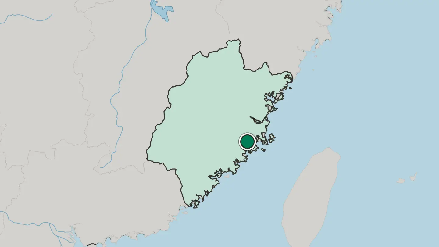 Map of Putian in China