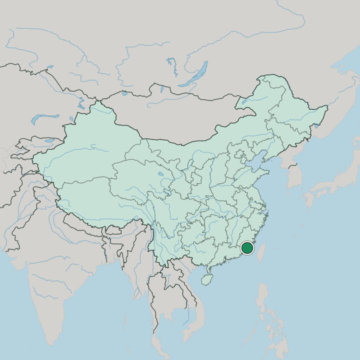 Map showing Xiamen — In China