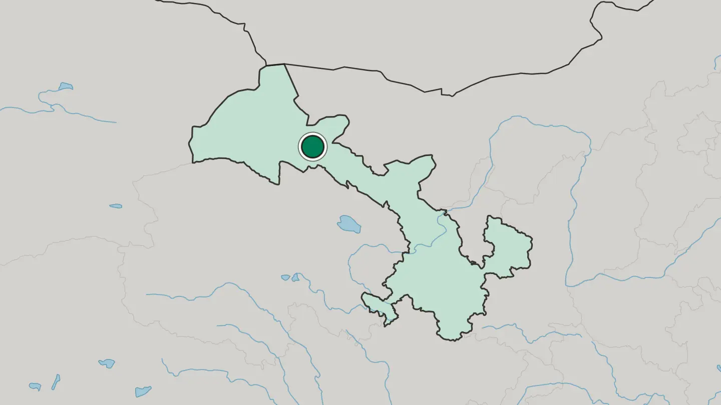 Map of Jiuquan in China