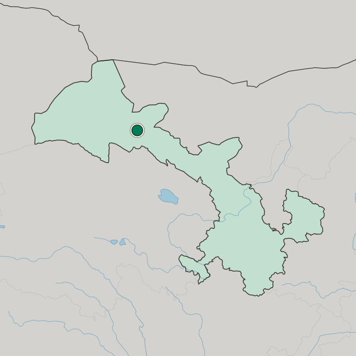 Map showing Jiuquan — In Gansu