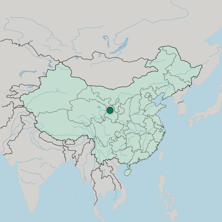 Map showing Lanzhou — In China