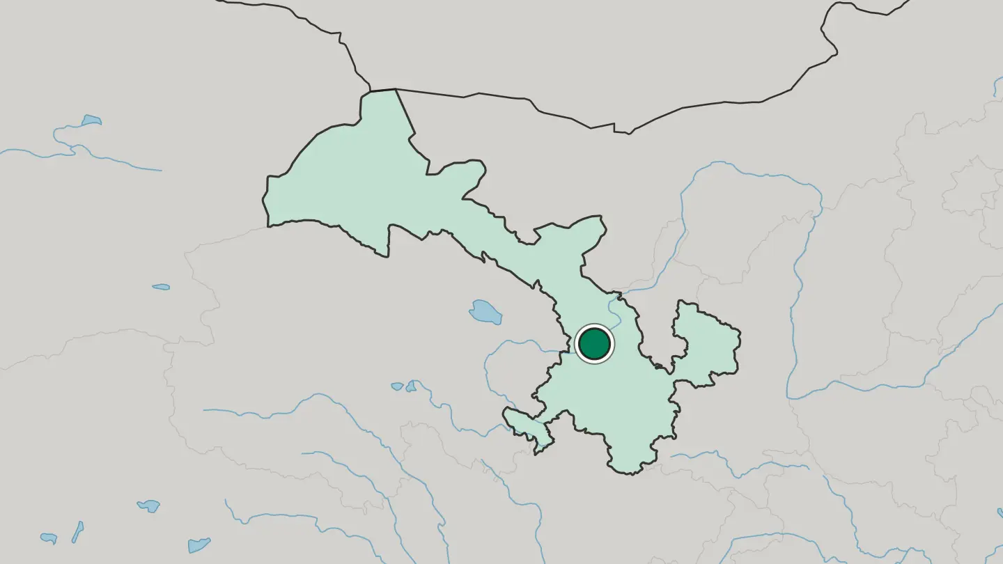 Map of Lanzhou in China