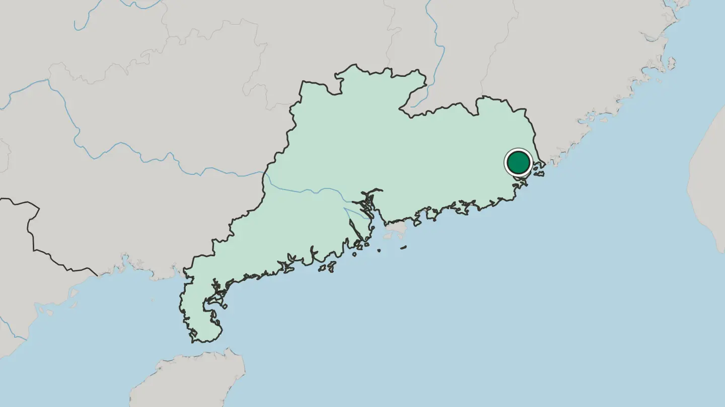 Map of Chaozhou in China