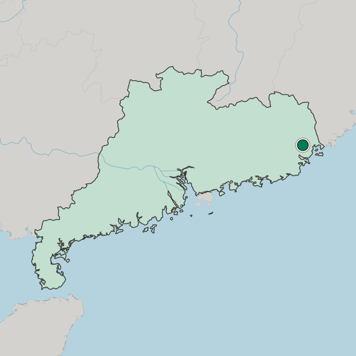 Map showing Chaozhou — In Guangdong