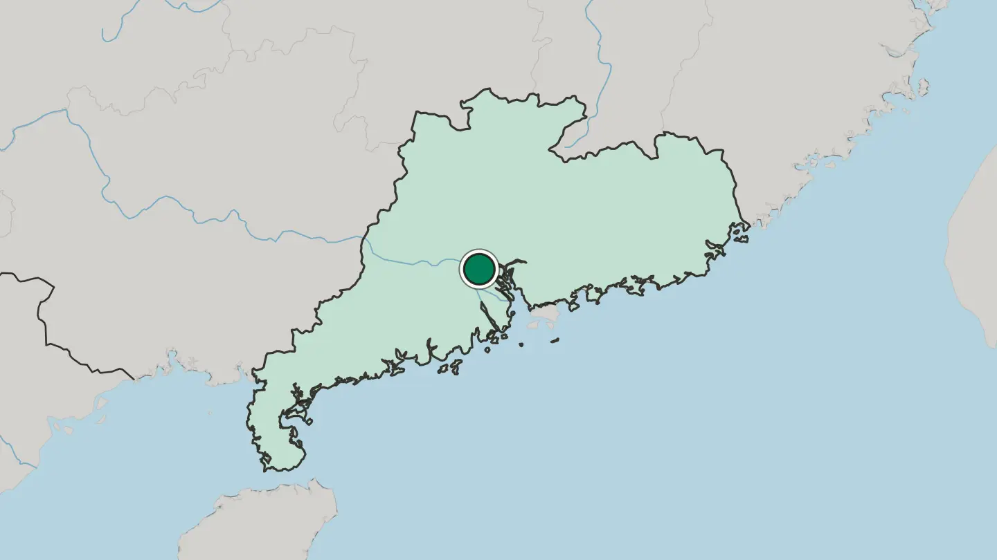 Map of Foshan in China