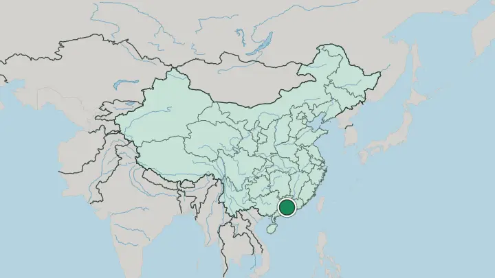 Map of Guangzhou in China