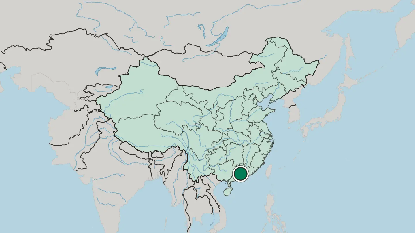 Map of Guangzhou in China