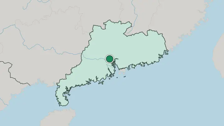 Map of Guangzhou in China