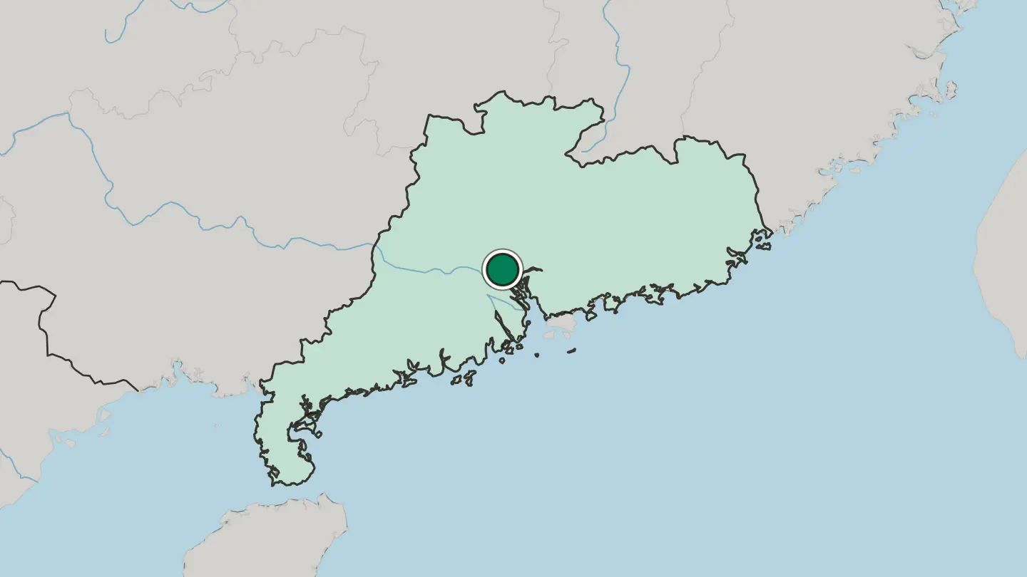Map of Guangzhou in China