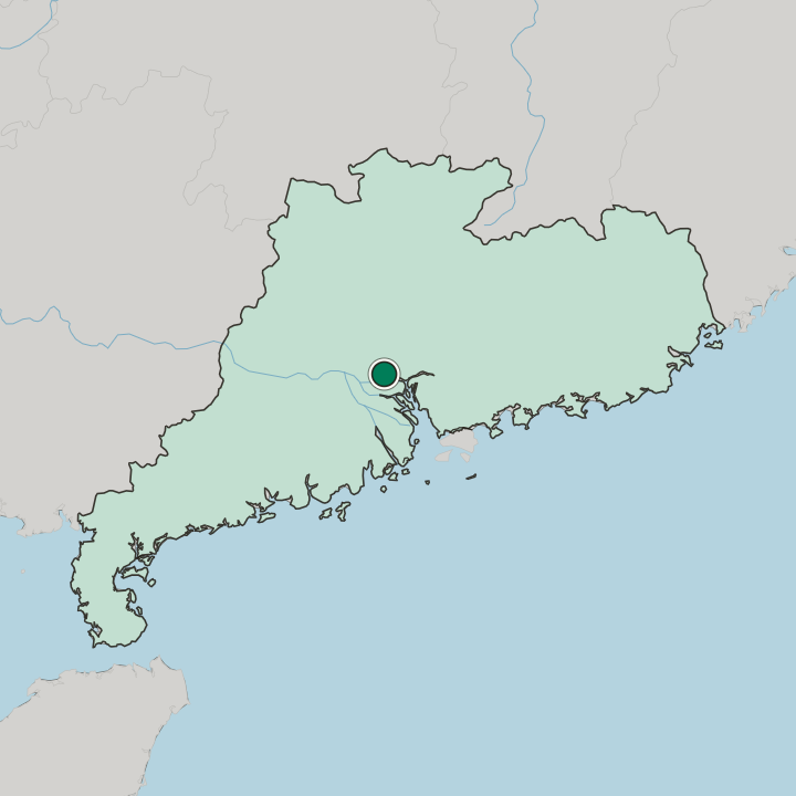 Map showing Baiyun District — In Guangdong