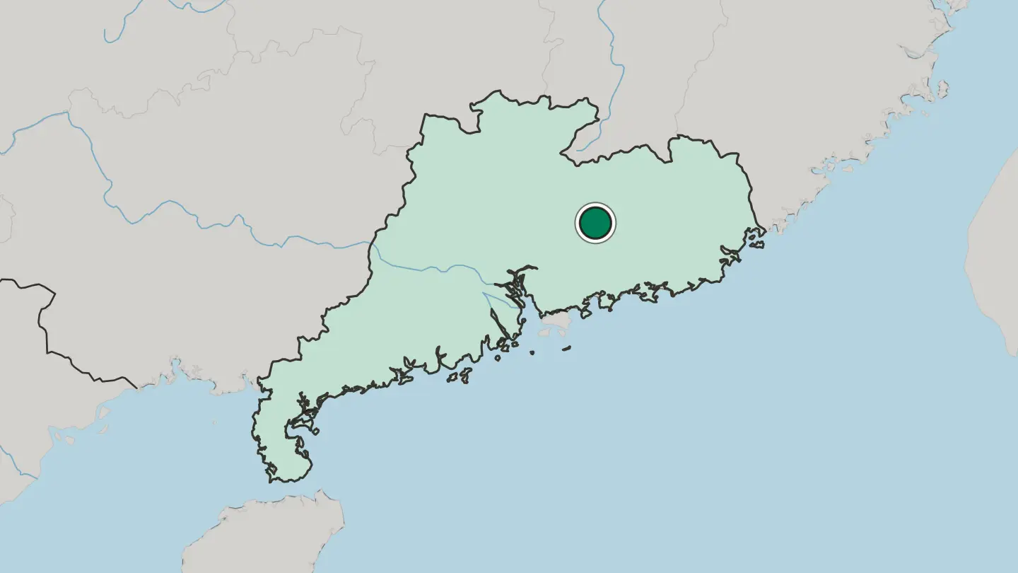 Map of Heyuan in China