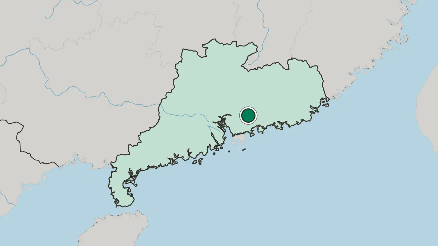 Map of Huizhou in China