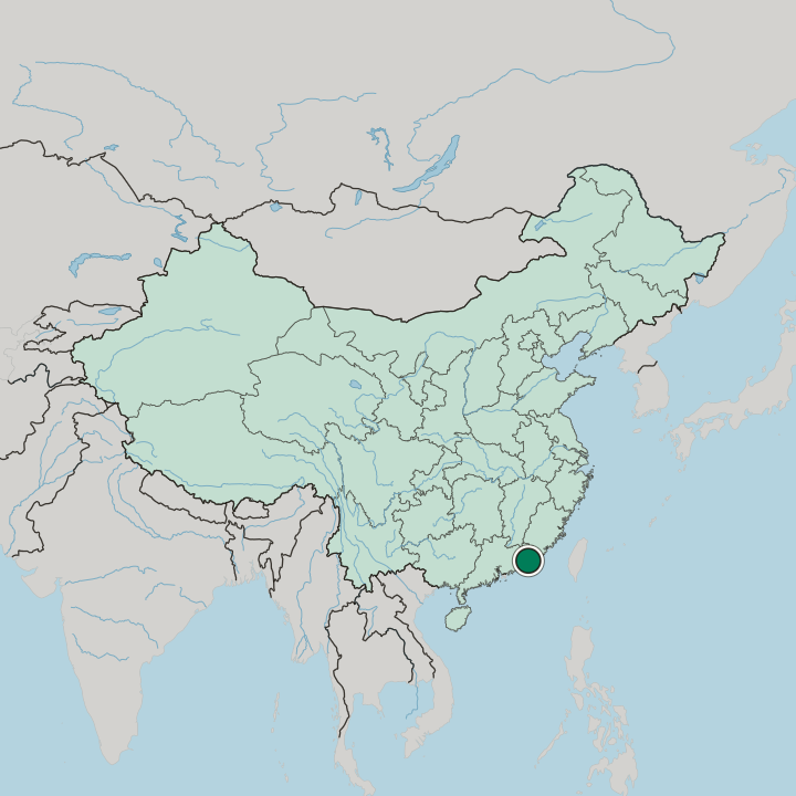 Map showing Jieyang — In China