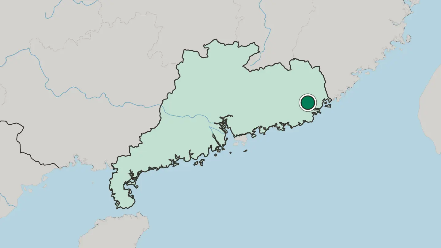 Map of Jieyang in China