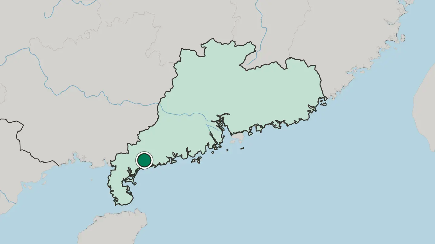 Map of Maoming in China