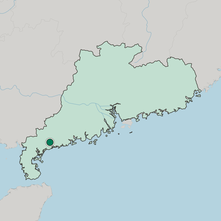 Map showing Maoming — In Guangdong