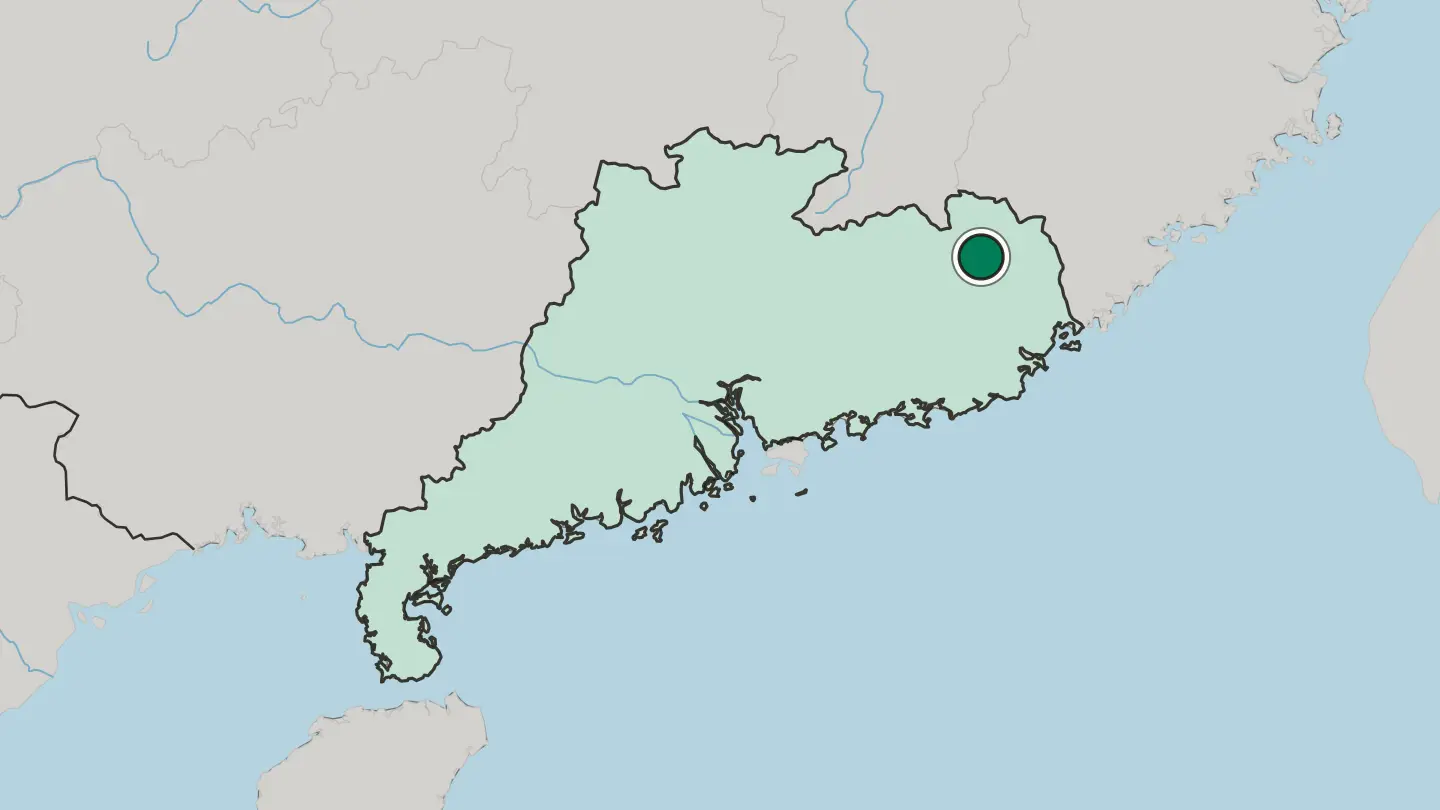 Map of Meizhou in China