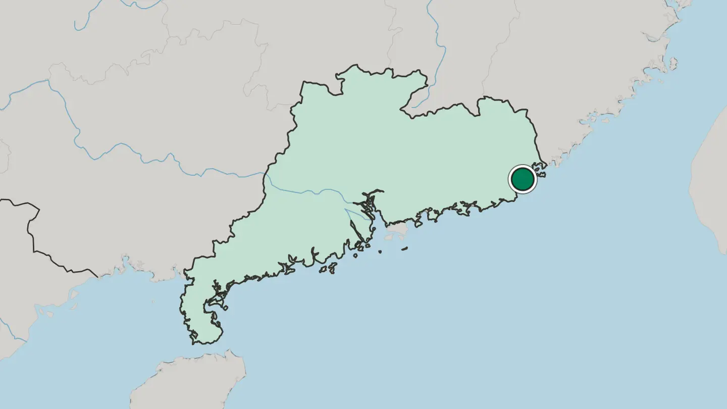 Map of Shantou in China