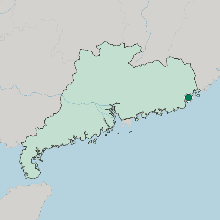 Map showing Shantou — In Guangdong