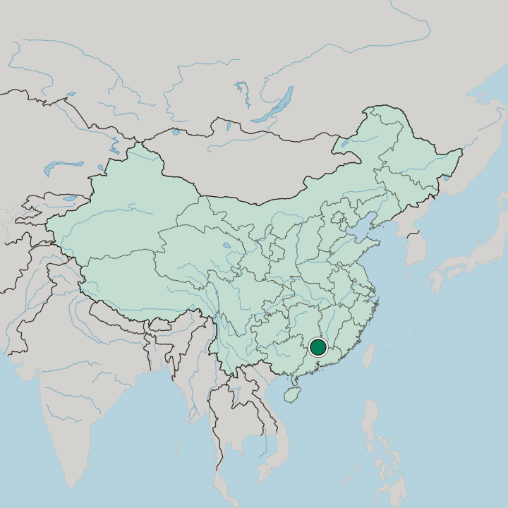 Map showing Shaoguan — In China