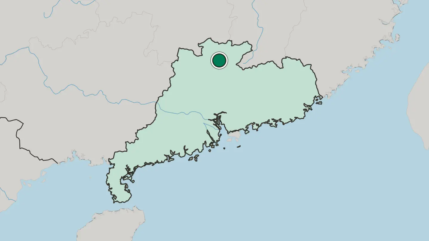 Map of Shaoguan in China