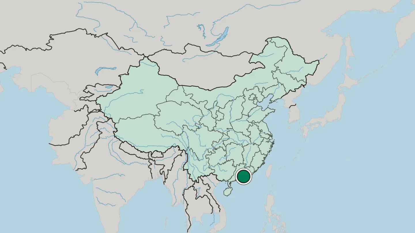 Map of Shenzhen in China