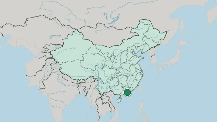 Map of Shenzhen in China